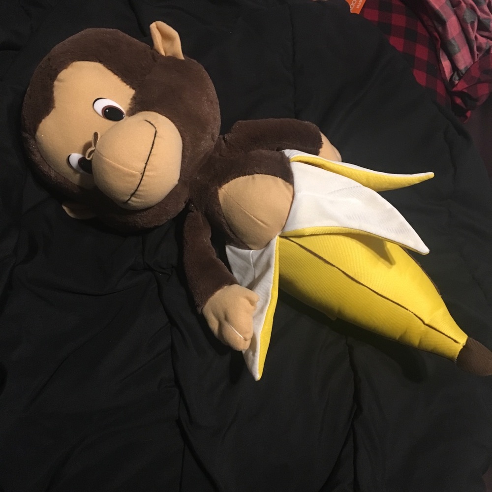 2ft monkey banana plush